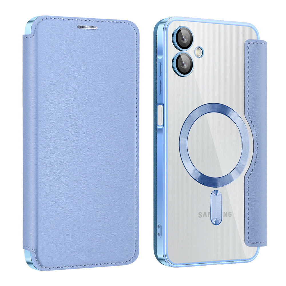 Husa MagSafe pentru Samsung Galaxy A06 A065, Techsuit, SmartMag Book, Bleu