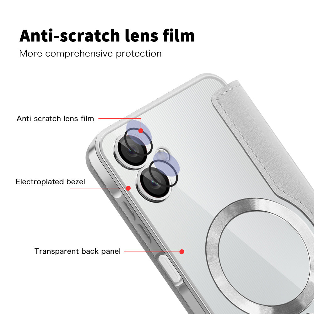 Husa MagSafe pentru Samsung Galaxy A06 A065, Techsuit, SmartMag Book, Gri