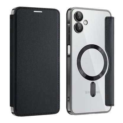Husa MagSafe pentru Samsung Galaxy A06 A065, Techsuit, SmartMag Book, Neagra