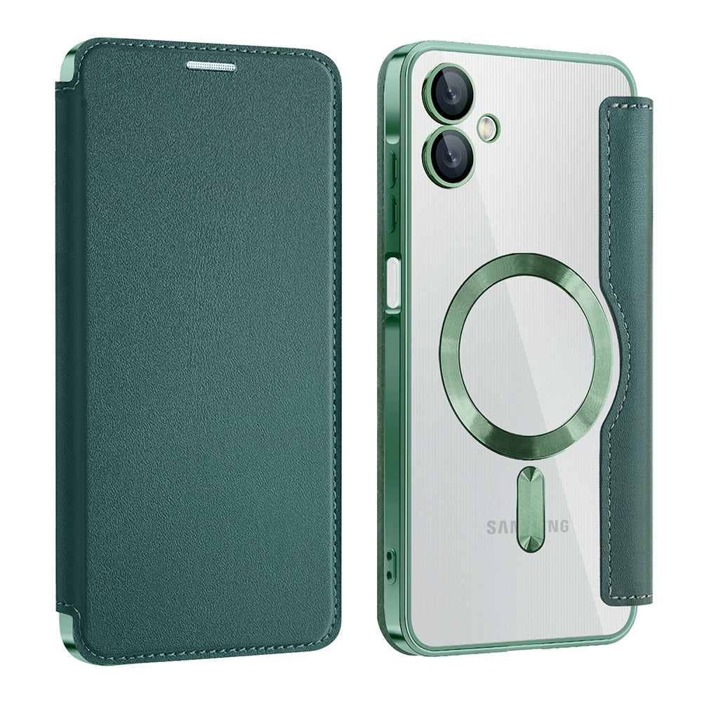 Husa MagSafe pentru Samsung Galaxy A06 A065, Techsuit, SmartMag Book, Verde