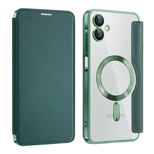 Husa MagSafe pentru Samsung Galaxy A06 A065, Techsuit, SmartMag Book, Verde