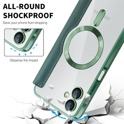 Husa MagSafe pentru Samsung Galaxy A06 A065, Techsuit, SmartMag Book, Verde