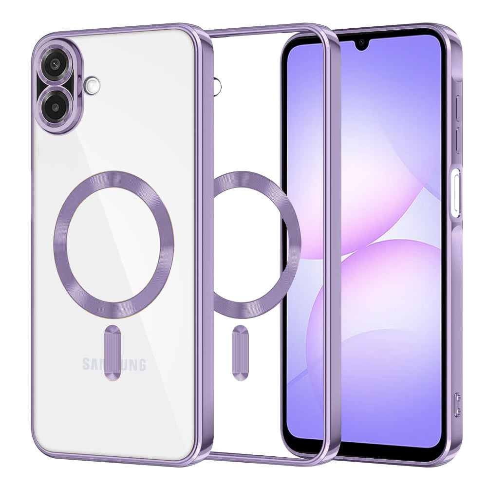 Husa MagSafe pentru Samsung Galaxy A07 4G A075, Techsuit, Luxury Crystal, Mov Deschis
