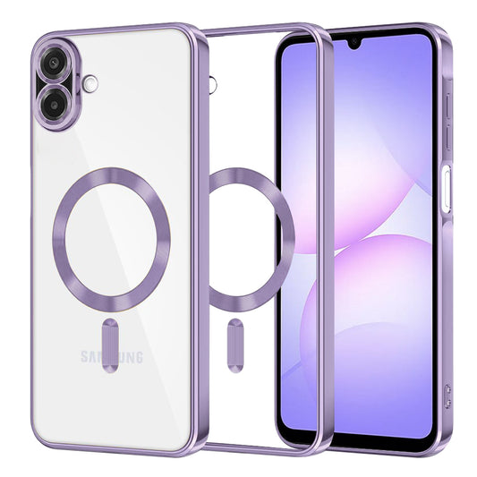 Husa MagSafe pentru Samsung Galaxy A07 4G A075, Techsuit, Luxury Crystal, Mov Deschis