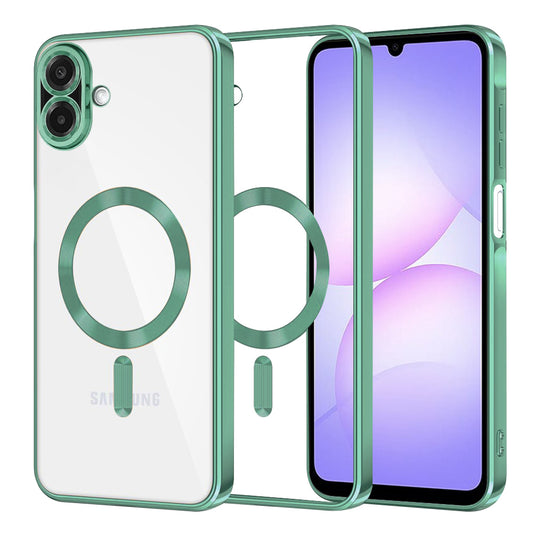 Husa MagSafe pentru Samsung Galaxy A07 4G A075, Techsuit, Luxury Crystal, Verde Deschis