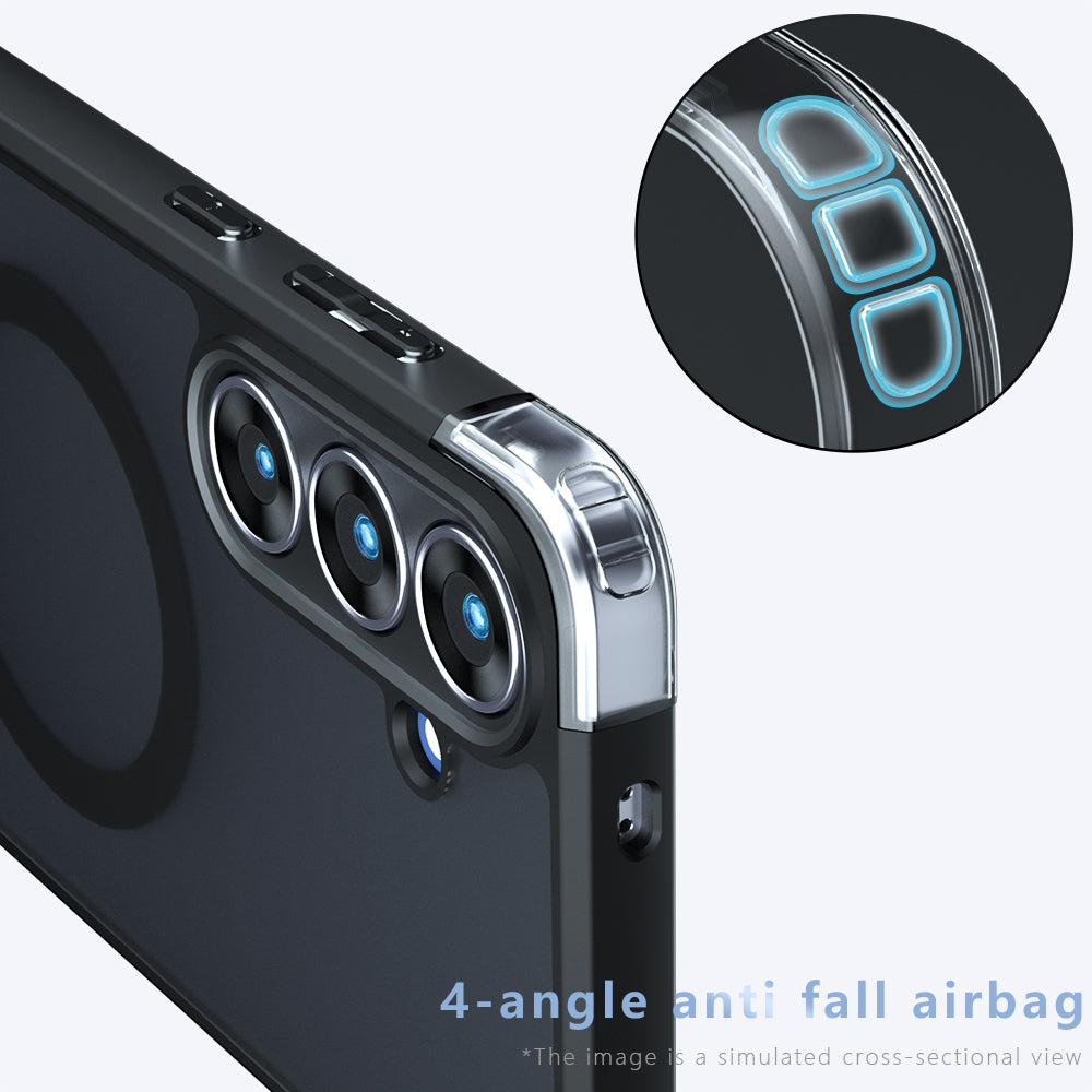 Husa MagSafe pentru Samsung Galaxy A07 4G A075, Techsuit, PureFrost, Neagra Satinata