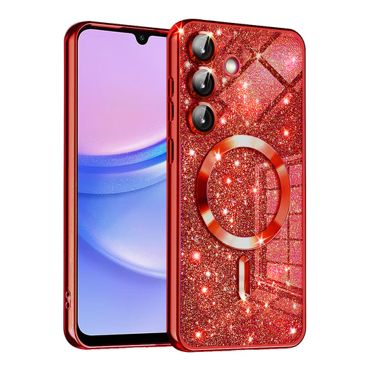 Husa MagSafe pentru Samsung Galaxy A15 5G A156 / A15 A155, Techsuit, Luxury Glitter, Rosie