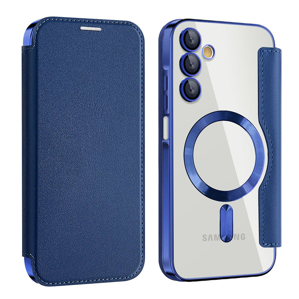 Husa MagSafe pentru Samsung Galaxy A15 5G A156 / A15 A155, Techsuit, SmartMag Book, Albastra