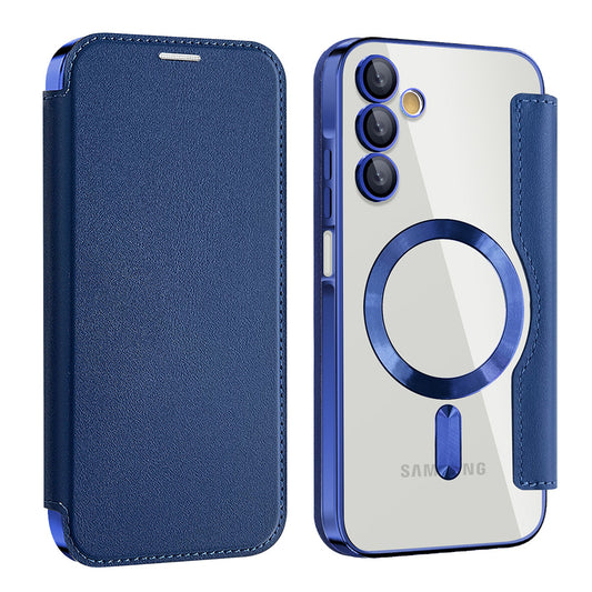 Husa MagSafe pentru Samsung Galaxy A15 5G A156 / A15 A155, Techsuit, SmartMag Book, Albastra