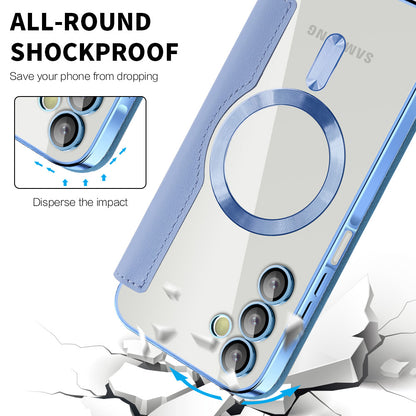 Husa MagSafe pentru Samsung Galaxy A15 5G A156 / A15 A155, Techsuit, SmartMag Book, Bleu