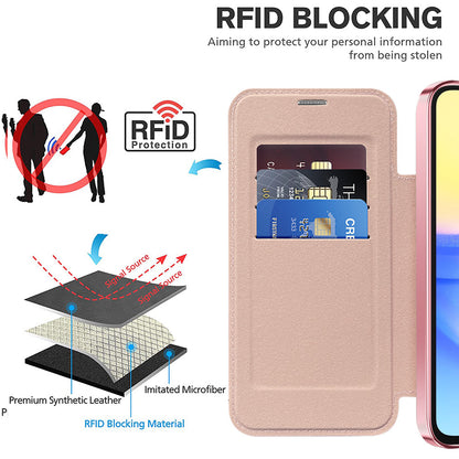 Husa MagSafe pentru Samsung Galaxy A15 5G A156 / A15 A155, Techsuit, SmartMag Book, Roz