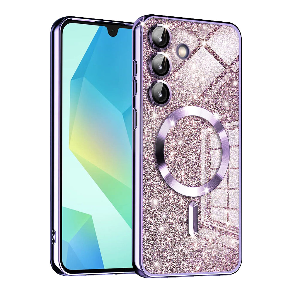 Husa MagSafe pentru Samsung Galaxy A16 5G A166 / A16 4G A165, Techsuit, Luxury Glitter, Mov Deschis
