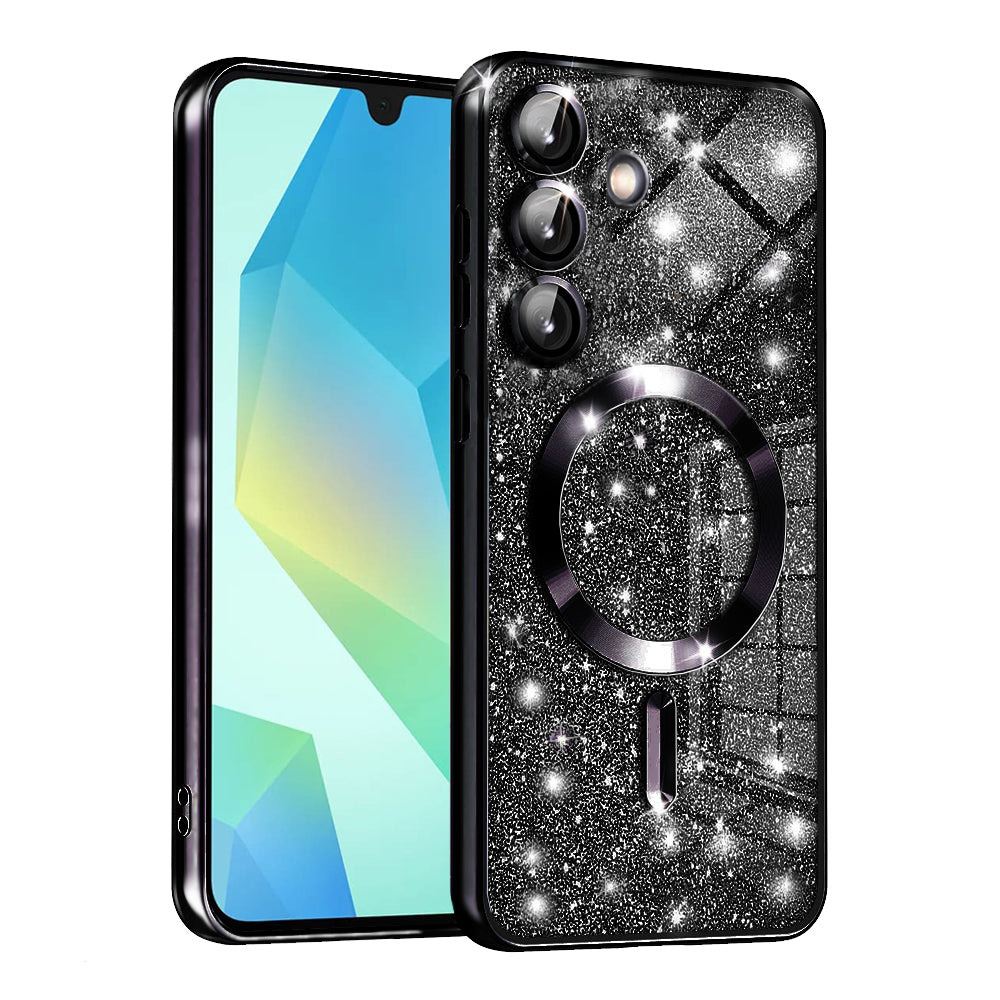 Husa MagSafe pentru Samsung Galaxy A16 5G A166 / A16 4G A165, Techsuit, Luxury Glitter, Neagra