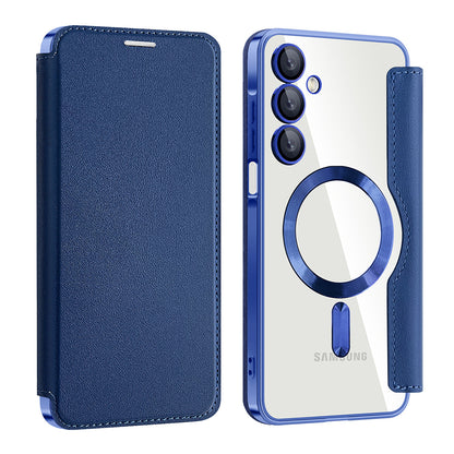 Husa MagSafe pentru Samsung Galaxy A16 5G A166 / A16 4G A165, Techsuit, SmartMag Book, Albastra