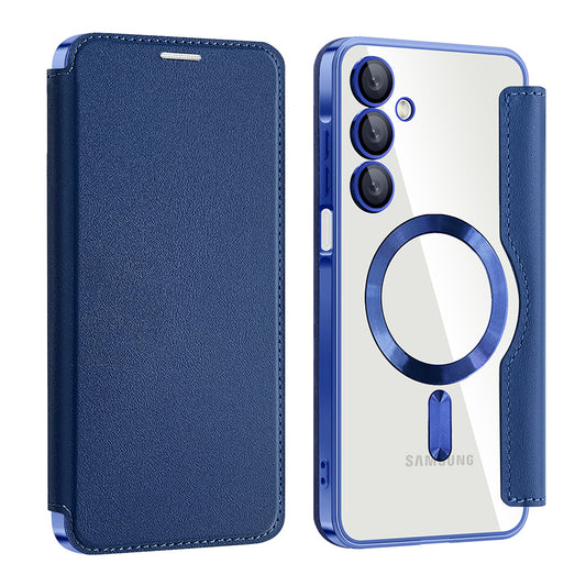 Husa MagSafe pentru Samsung Galaxy A16 5G A166 / A16 4G A165, Techsuit, SmartMag Book, Albastra