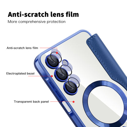 Husa MagSafe pentru Samsung Galaxy A16 5G A166 / A16 4G A165, Techsuit, SmartMag Book, Albastra
