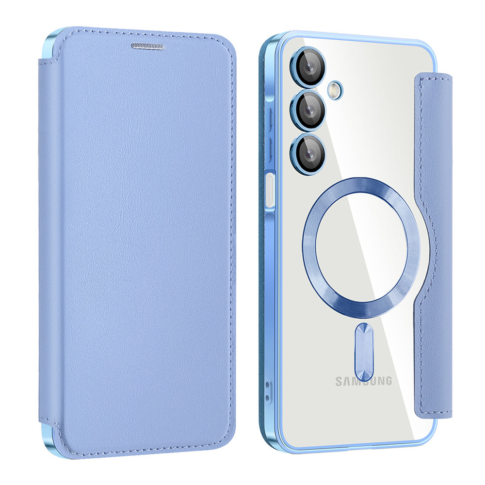 Husa MagSafe pentru Samsung Galaxy A16 5G A166 / A16 4G A165, Techsuit, SmartMag Book, Bleu