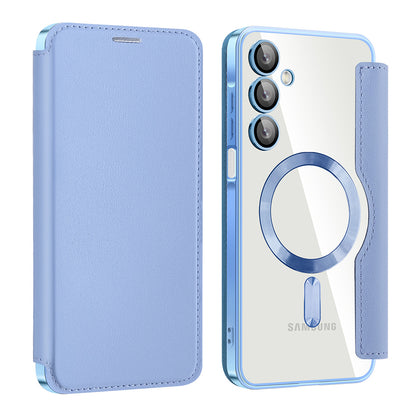 Husa MagSafe pentru Samsung Galaxy A16 5G A166 / A16 4G A165, Techsuit, SmartMag Book, Bleu