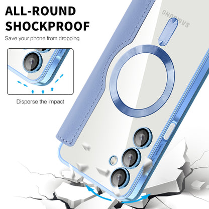 Husa MagSafe pentru Samsung Galaxy A16 5G A166 / A16 4G A165, Techsuit, SmartMag Book, Bleu