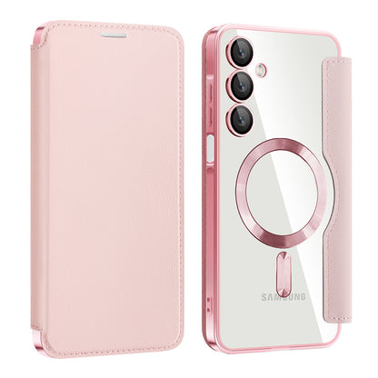 Husa MagSafe pentru Samsung Galaxy A16 5G A166 / A16 4G A165, Techsuit, SmartMag Book, Roz