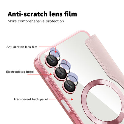 Husa MagSafe pentru Samsung Galaxy A16 5G A166 / A16 4G A165, Techsuit, SmartMag Book, Roz