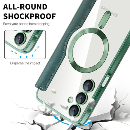 Husa MagSafe pentru Samsung Galaxy A16 5G A166 / A16 4G A165, Techsuit, SmartMag Book, Verde
