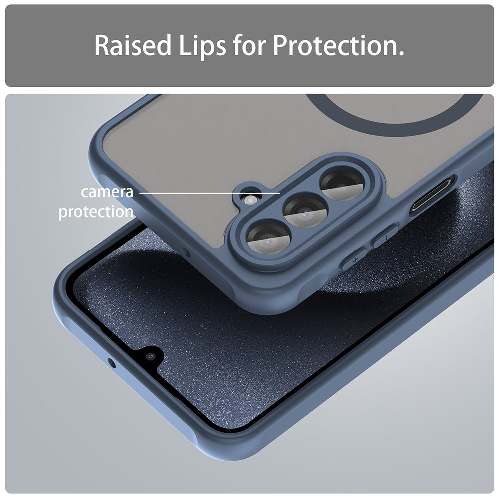 Husa MagSafe pentru Samsung Galaxy A17 5G, Techsuit, HaloFrost II, Bleumarin