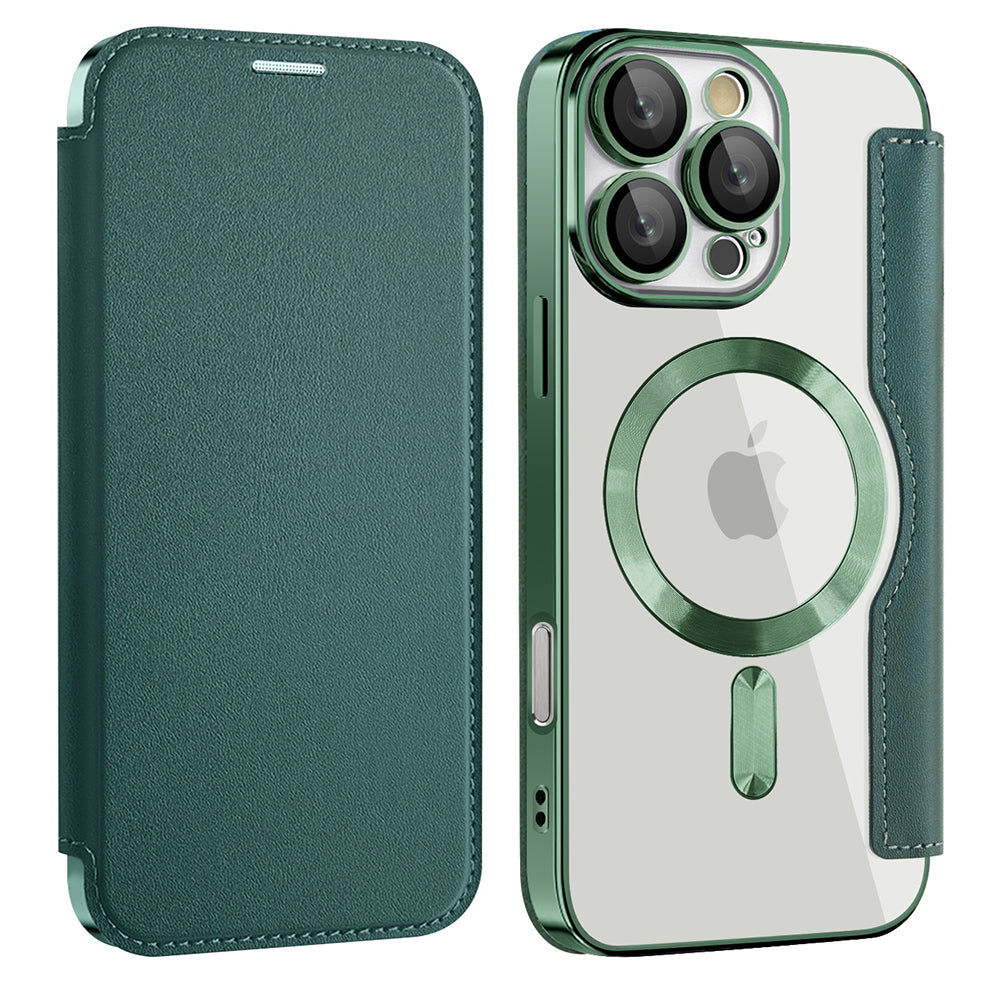 Husa MagSafe pentru Samsung Galaxy A17 5G, Techsuit, SmartMag Book, Verde