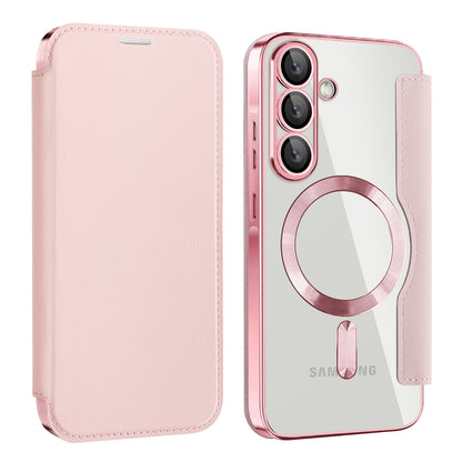 Husa MagSafe pentru Samsung Galaxy A26 A266, Techsuit, SmartMag Book, Roz