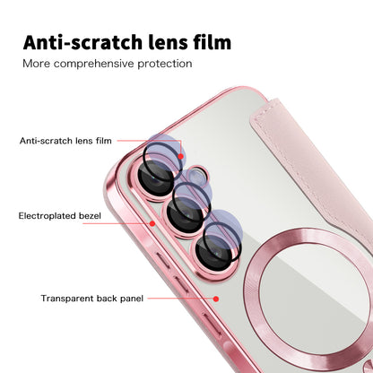 Husa MagSafe pentru Samsung Galaxy A26 A266, Techsuit, SmartMag Book, Roz