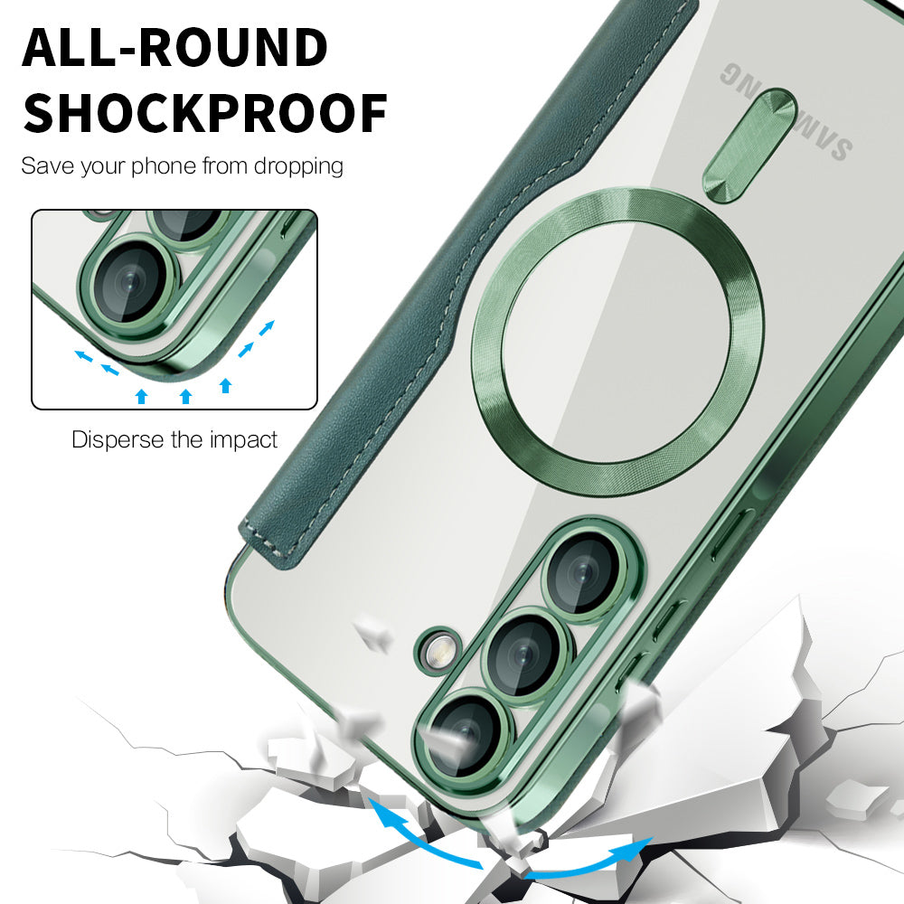 Husa MagSafe pentru Samsung Galaxy A26 A266, Techsuit, SmartMag Book, Verde