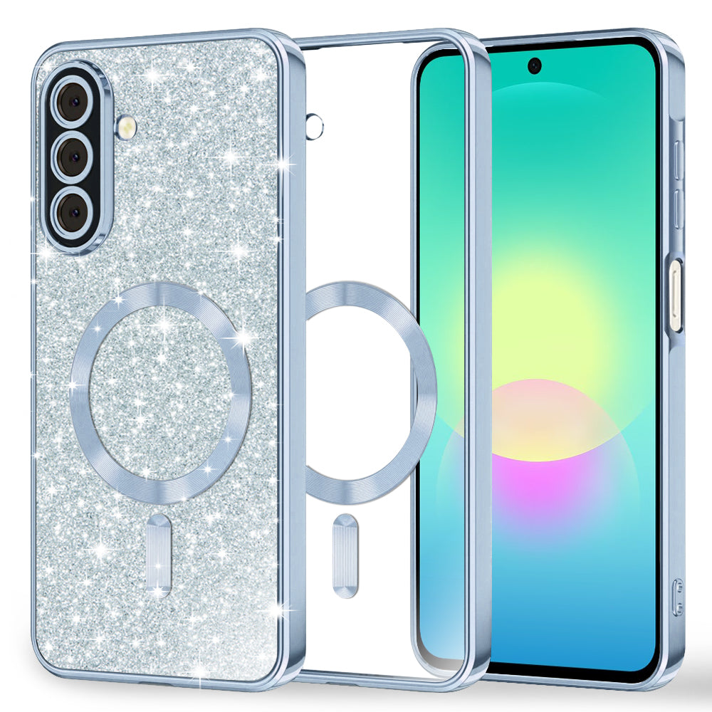 Husa MagSafe pentru Samsung Galaxy A27 5G, Techsuit, Luxury Glitter, Bleu