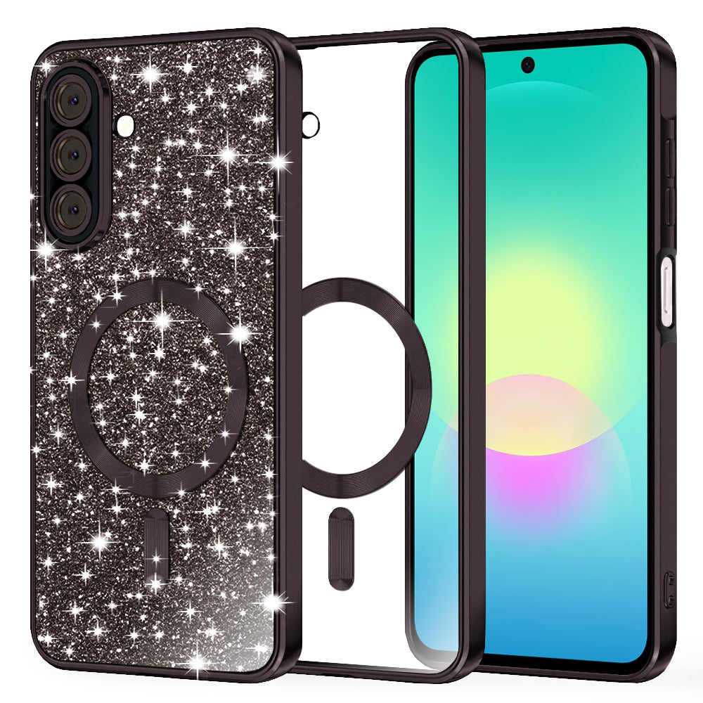 Husa MagSafe pentru Samsung Galaxy A27 5G, Techsuit, Luxury Glitter, Neagra