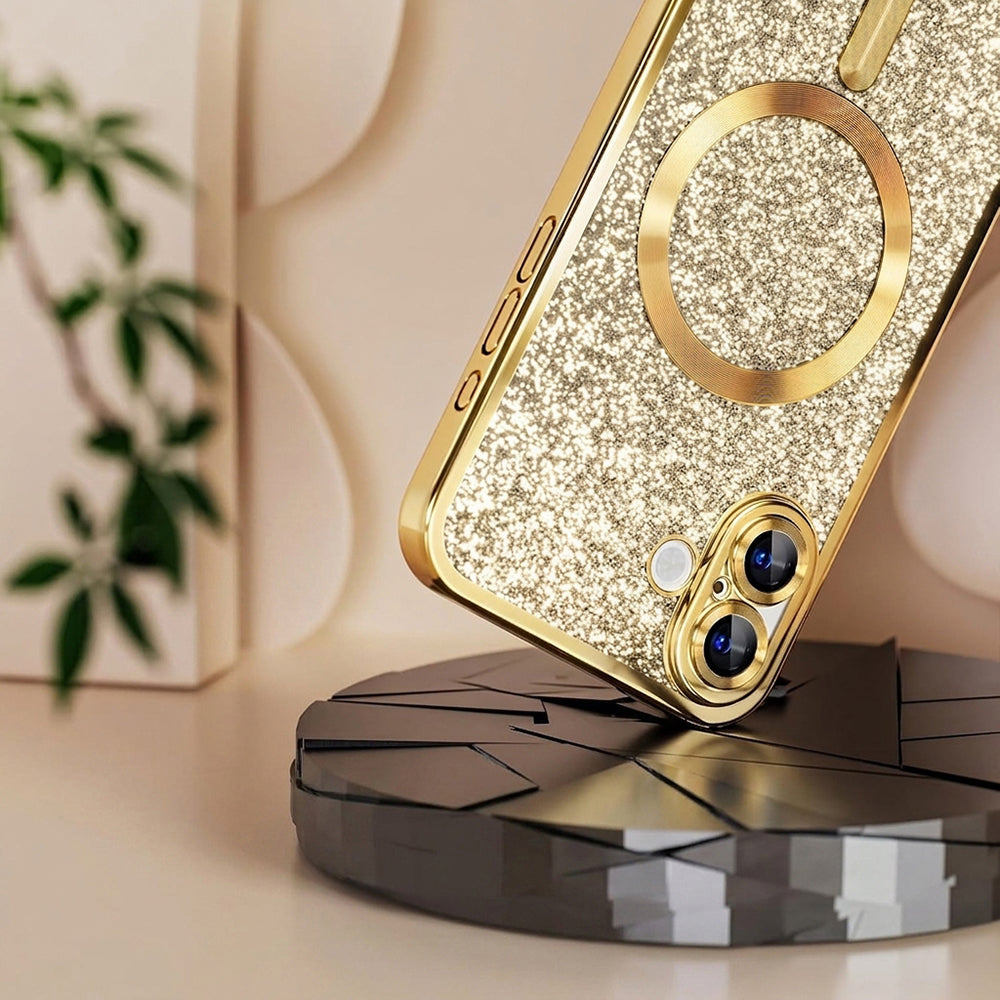 Husa MagSafe pentru Samsung Galaxy A27 5G, Techsuit, Luxury Glitter, Neagra