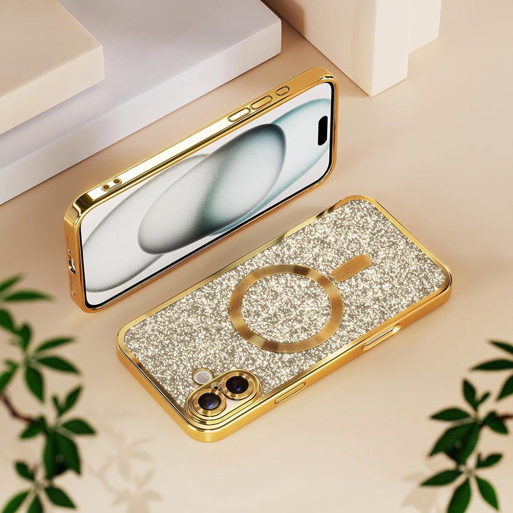 Husa MagSafe pentru Samsung Galaxy A27 5G, Techsuit, Luxury Glitter, Neagra