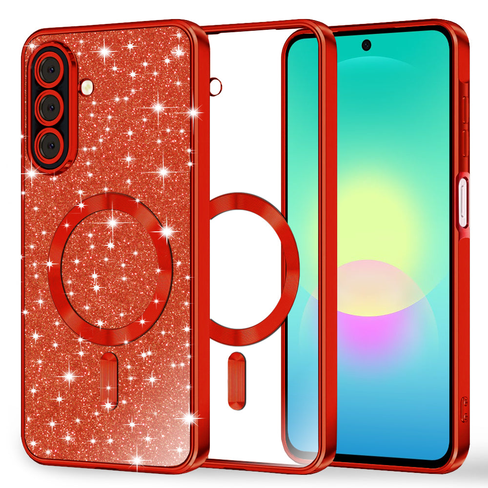 Husa MagSafe pentru Samsung Galaxy A27 5G, Techsuit, Luxury Glitter, Rosie