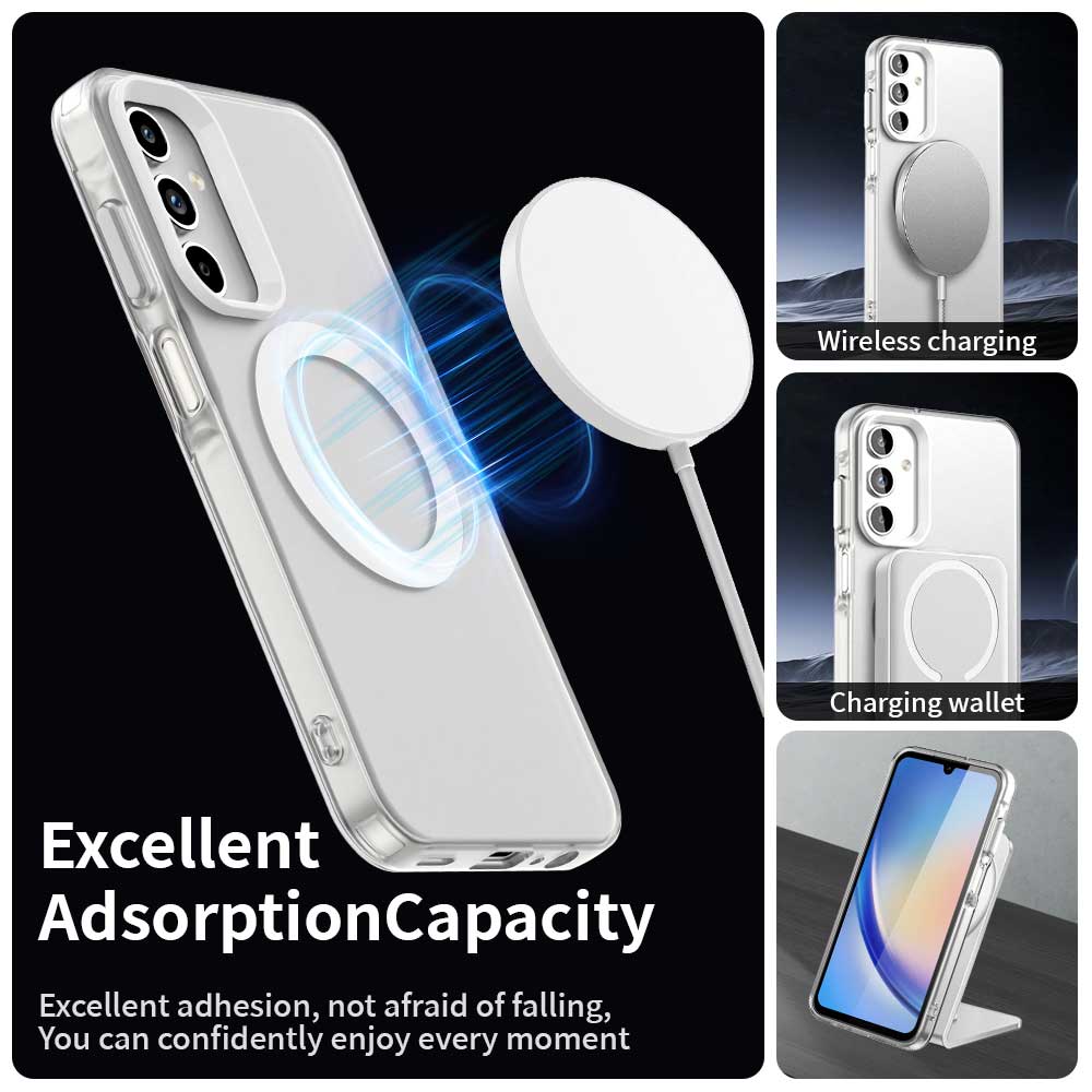 Husa MagSafe pentru Samsung Galaxy A35 5G A356, Techsuit, CandyCase, Alba
