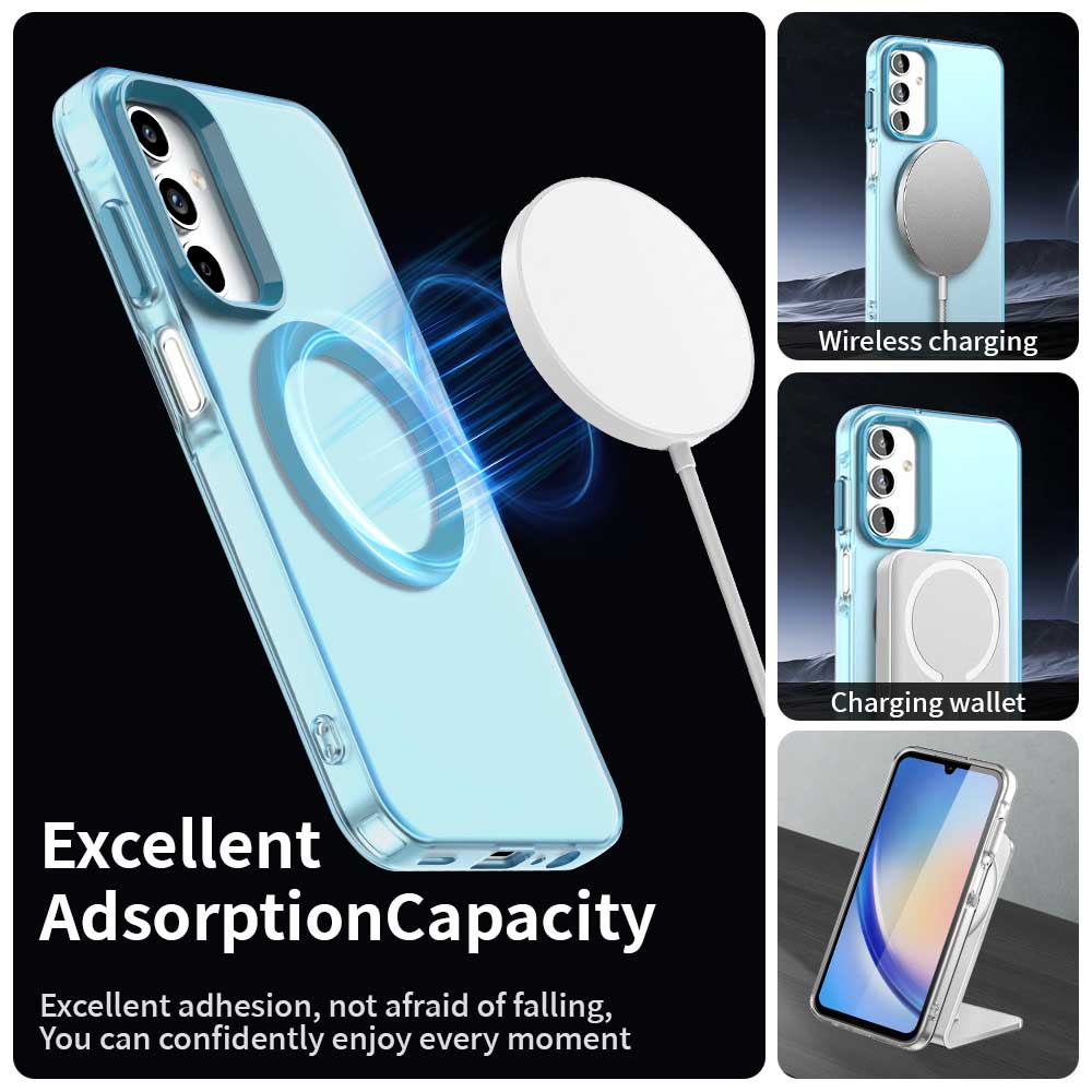 Husa MagSafe pentru Samsung Galaxy A35 5G A356, Techsuit, CandyCase, Albastra