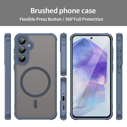 Husa MagSafe pentru Samsung Galaxy A35 5G A356, Techsuit, HaloFrost II, Bleumarin