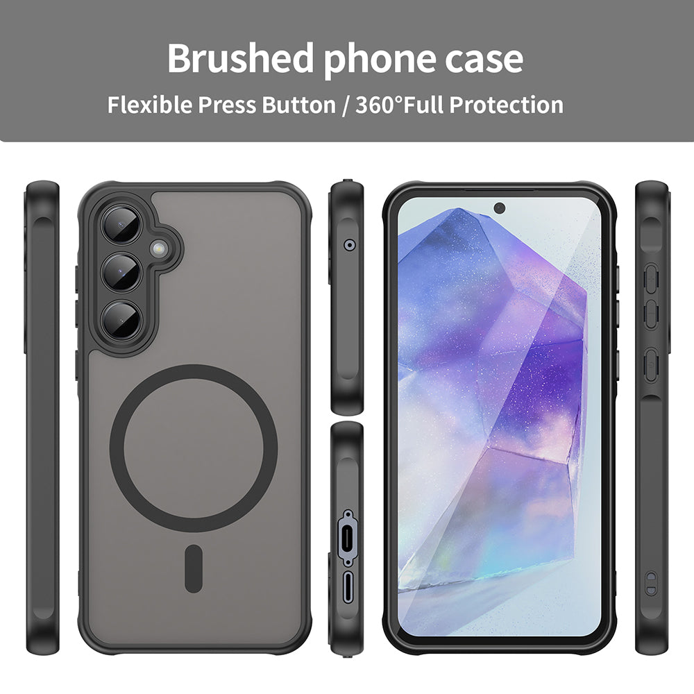 Husa MagSafe pentru Samsung Galaxy A35 5G A356, Techsuit, HaloFrost II, Neagra