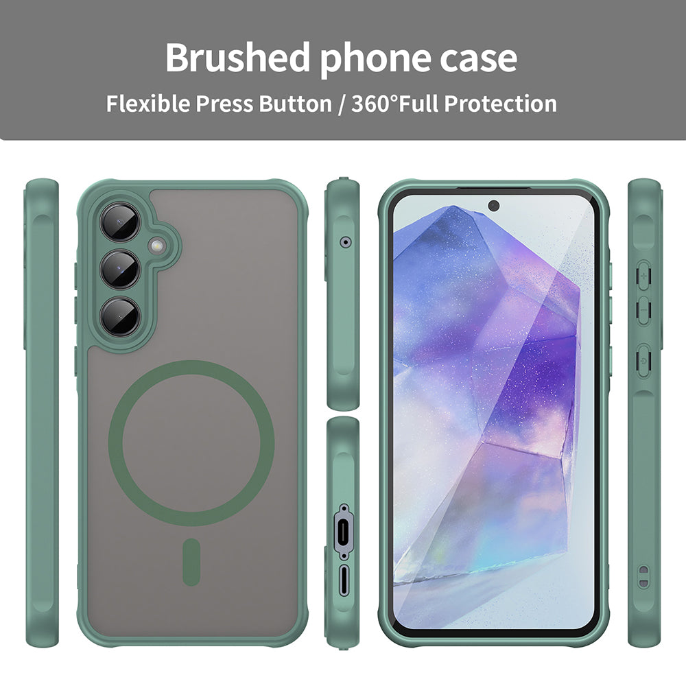 Husa MagSafe pentru Samsung Galaxy A35 5G A356, Techsuit, HaloFrost II, Verde