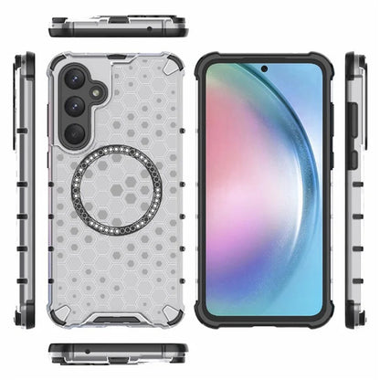 Husa MagSafe pentru Samsung Galaxy A35 5G A356, Techsuit, HoneyComb Shield, Alba
