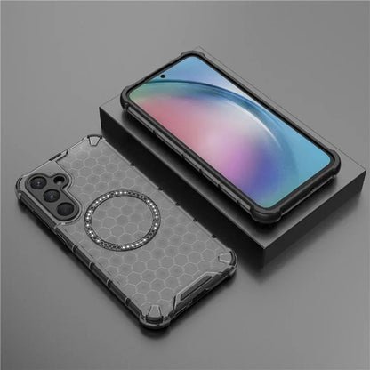Husa MagSafe pentru Samsung Galaxy A35 5G A356, Techsuit, HoneyComb Shield, Neagra