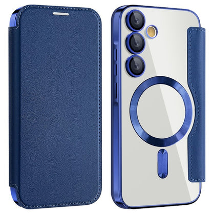 Husa MagSafe pentru Samsung Galaxy A35 5G A356, Techsuit, SmartMag Book, Albastra