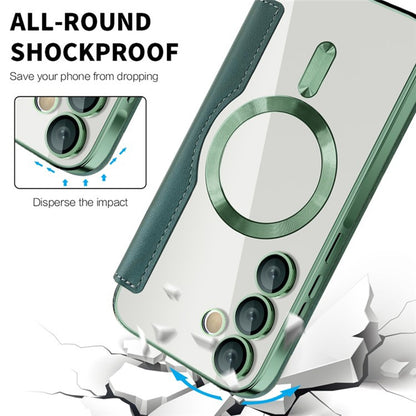Husa MagSafe pentru Samsung Galaxy A35 5G A356, Techsuit, SmartMag Book, Verde