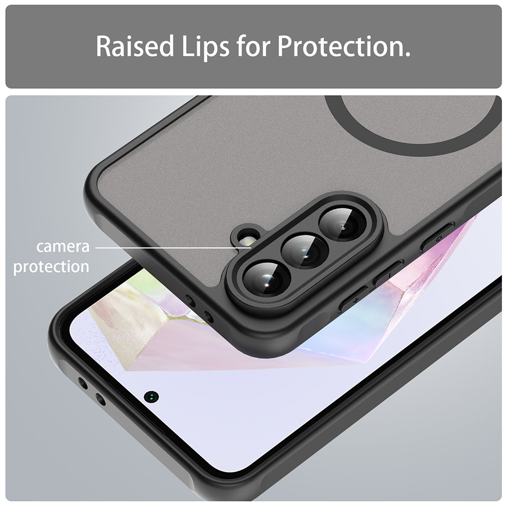 Husa MagSafe pentru Samsung Galaxy A36 A366, Techsuit, HaloFrost II, Neagra