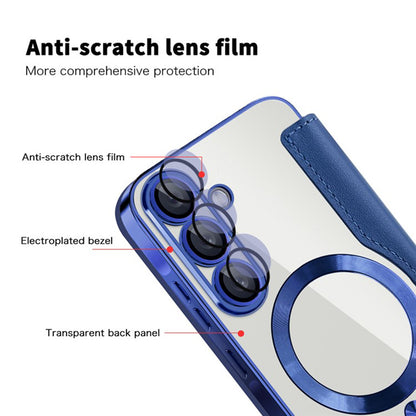 Husa MagSafe pentru Samsung Galaxy A36 A366, Techsuit, SmartMag Book, Albastra