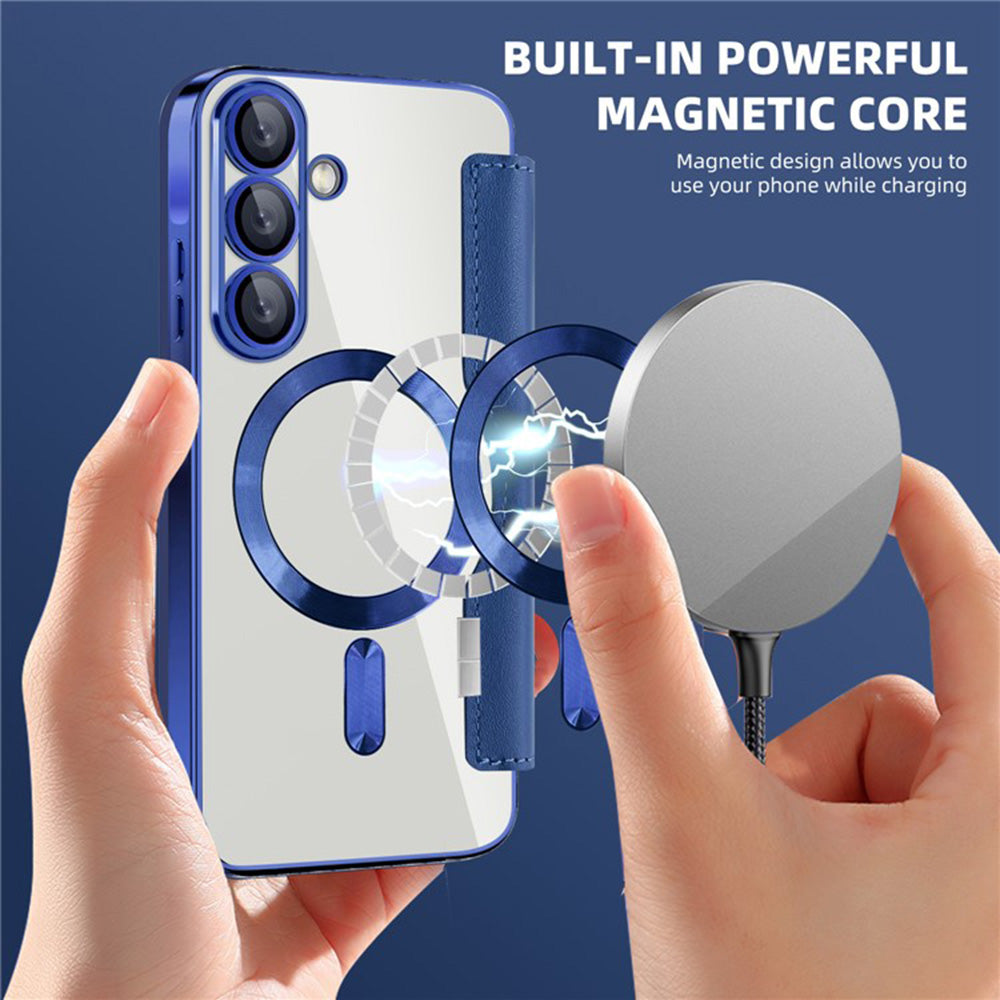 Husa MagSafe pentru Samsung Galaxy A36 A366, Techsuit, SmartMag Book, Albastra