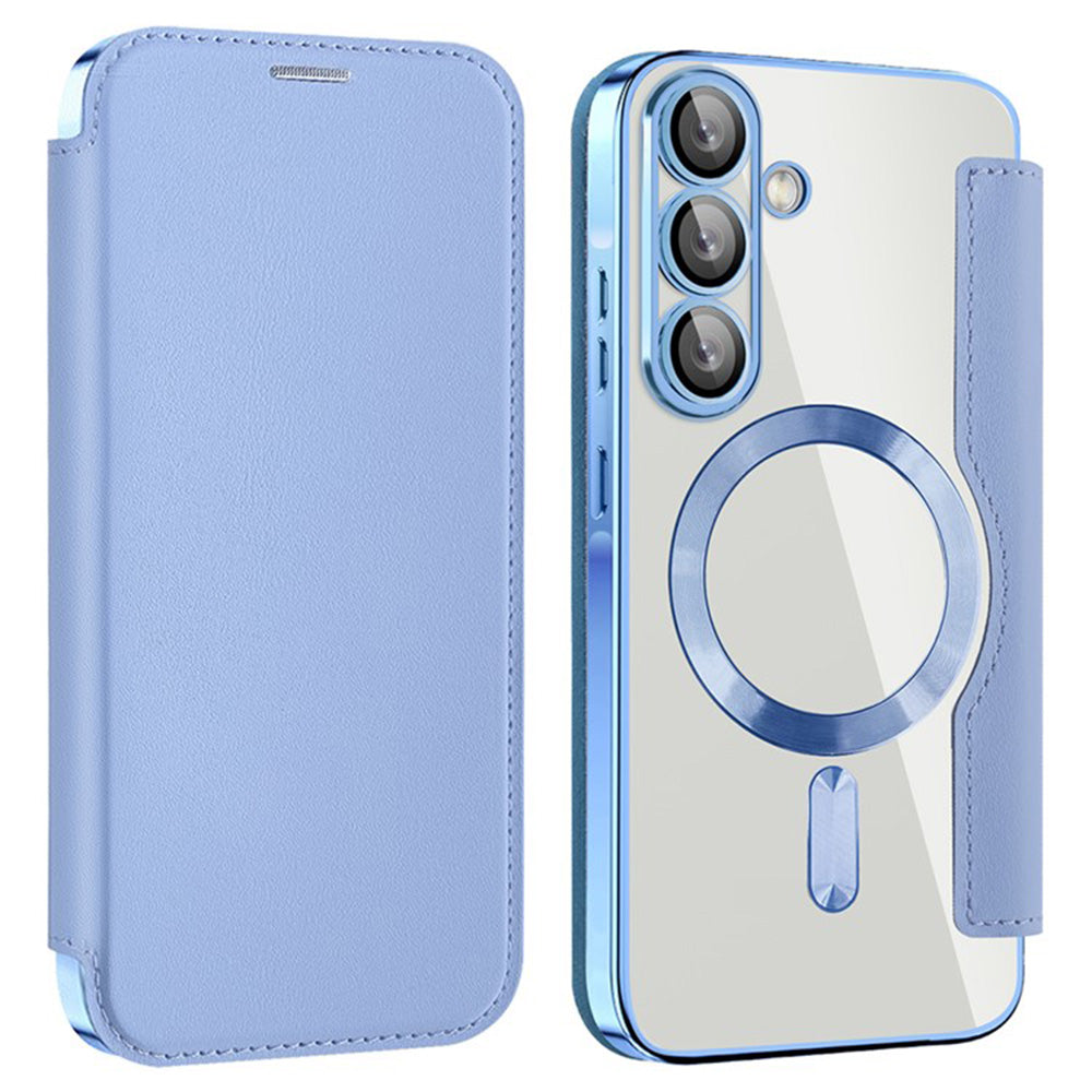 Husa MagSafe pentru Samsung Galaxy A36 A366, Techsuit, SmartMag Book, Bleu