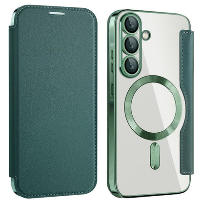Husa MagSafe pentru Samsung Galaxy A36 A366, Techsuit, SmartMag Book, Verde